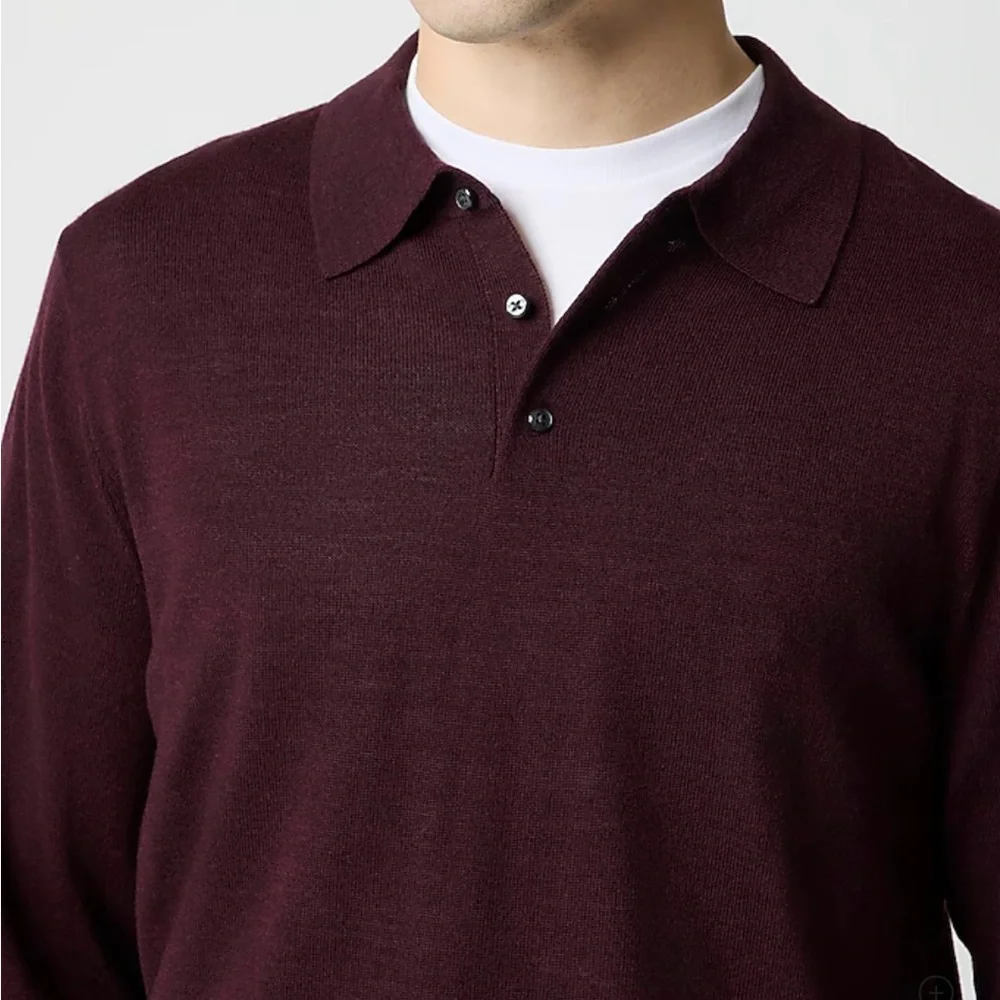 J. Crew Men's Deep Burgundy Polo Shirt